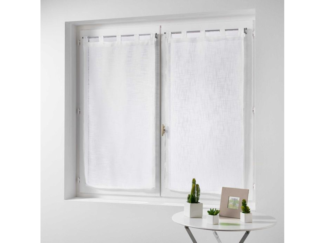 Par De Laços Retos 2 X 60 X 90 Cm Tecido Efeito Linho Haltona Branco
