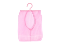Sacola de Armazenamento em Malha para Suspensão com Gancho para Roupas Íntimas e Cosméticos Rosa | S/MARCA