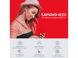 Aetheria fones de Ouvido Lenovo He05 Bt5.0 Sem Fio Esportivo com Microfone e Cancelamento de Ruído