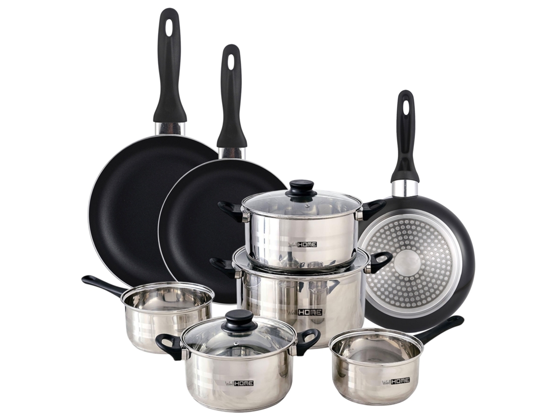 Conjunto De Panelas Well Home 8 Peças 3 Panelas Wellhome