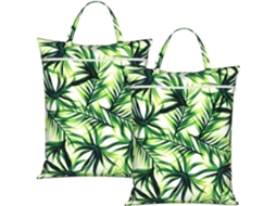 Saco De Roupa Suja Para Viagem Com Zíper E Alça - Estampa De Folhas