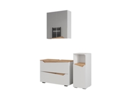 Móveis De Banheiro Marelle, 3 Partes Com Armário Midi, Branco/artisanal, Vicco