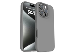 (cinza Carvão, Iphone 15 Pro Max) Capa De Celular Simples, De Cor Sólida E Resistente A Quedas, Compatível Com Iphone, Em Silicone Líquido.