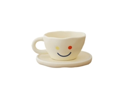 Conjunto de xícaras e pires de cerâmica moderna 2026 para café e chá, requintado, próprio para micro-ondas e lava-louças.