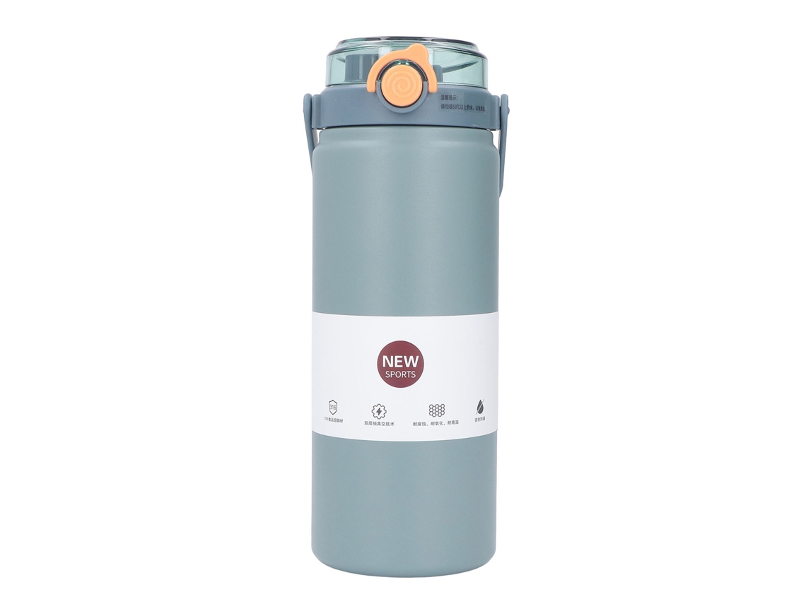 Business garrafa Isolada de Aço Inoxidável 1200ml com Canudo Azul para Esportes e Viagens