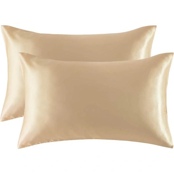 Conjunto De 2 Fronhas De Seda Gelada - Cor De Camelo, 50 X 90 Cm
