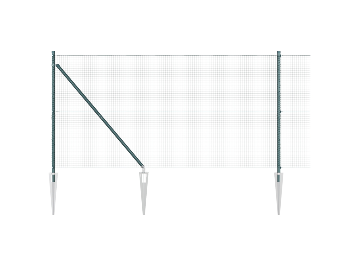 Conjunto 1 Painéis De Cerca Vidaxl Verde Aço (10 X 1,2 M)