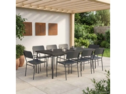 Vidaxl Conjunto De Sala De Jantar 9 Unid. Antracite Aço