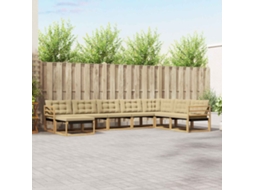 Vidaxl Conjunto De Sofás Para Exterior 8 Unid. Branco E Bege
