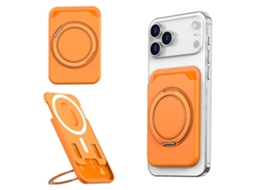 Suporte Magnético Para Celular Com Anel De Suporte - Laranja
