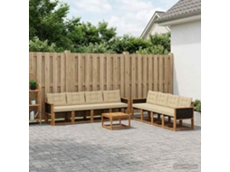 Vidaxl Conjunto De Sofás Para Exterior 9 Pcs Natural E Bege