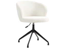 Cadeira Escritório Ergonômica 120kg Assento Giratório Tecido Felpudo Branco