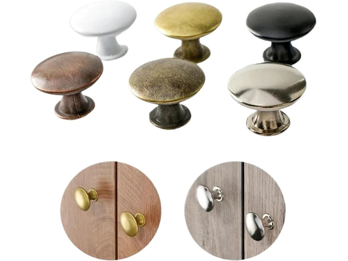 Conjunto De 10 Maçanetas Vintage Para Portas Armário, Estilo Bronze Simples, Com Furo Único, Em Liga De Zinco, Para