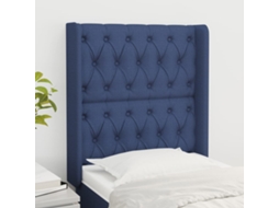 Cabecero con Alas de Tela 83x16x118/128 Cm Azul