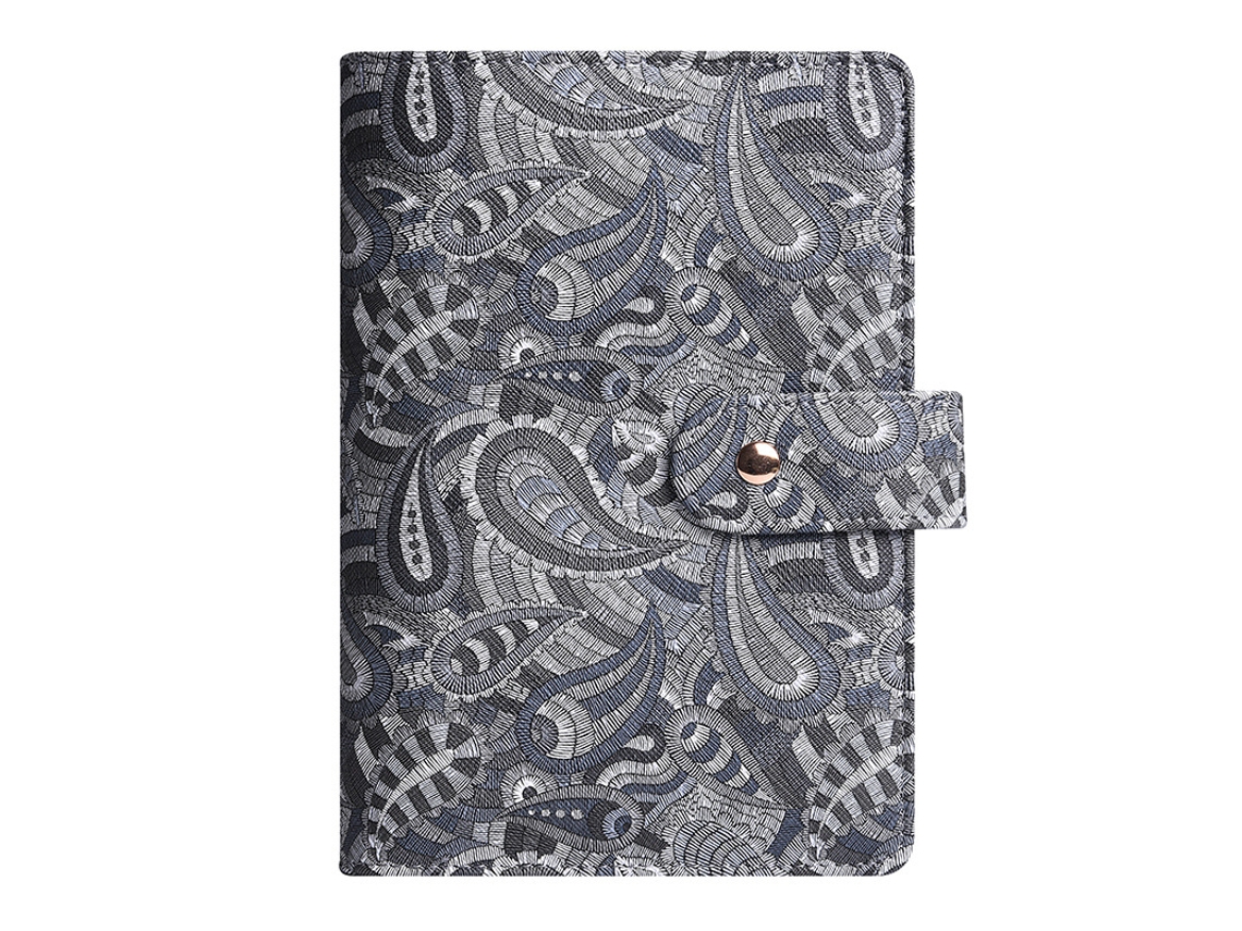 A6 Business Notebook, Cashew Style Macaron Loose Leaf Planner, Budget Ledger, Gray Single Cover