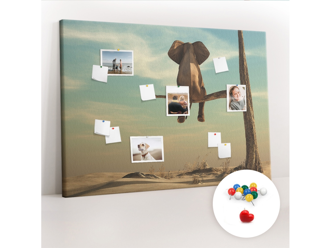Painel De Cortiça Para Parede Elefante Na Árvore Para O Quarto Das Crianças Espelharte (140x100 Cm)