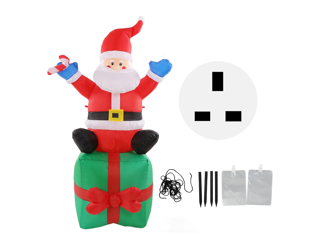 Decoração Inflável de Natal com Luz de Papai Noel 1,5m | S/MARCA