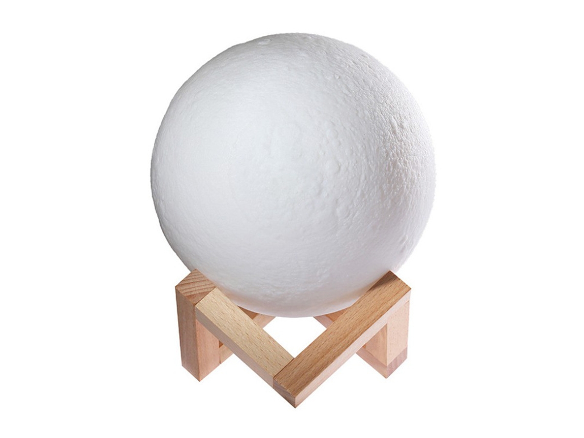 Luminária de Teto em Formato Lua com Luz Led Impressa 3d, 16 Cores, Zqkla BRILVIBERA