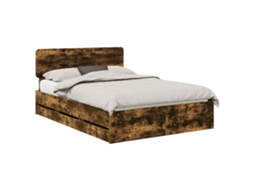 Maison Exclusive - Estrutura Da Cama Com Cabeceira Carvalho Fumado 160 X 200 Cm