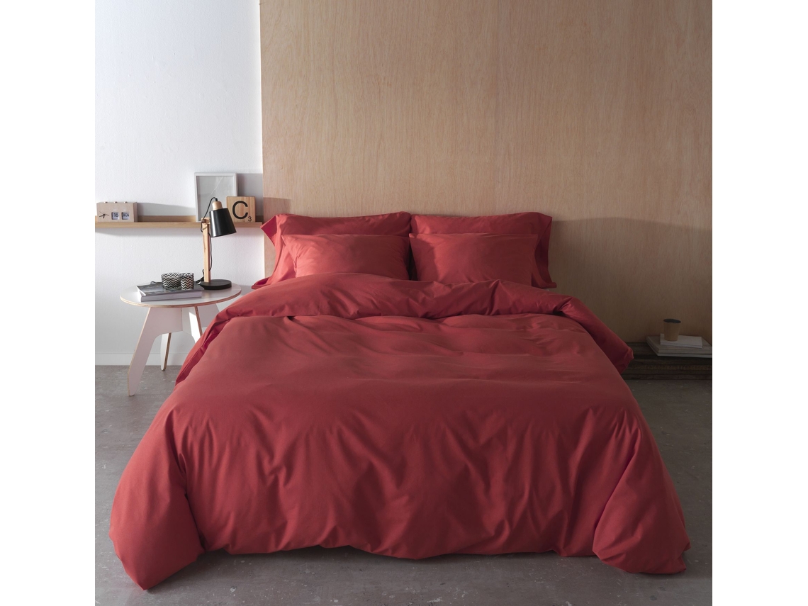 Capa de Edredão ETHERE MAISON Liso Coral (Cama 120 cm - 200x200 cm)