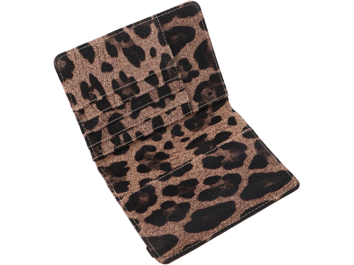 Porta-passaporte Em Pu Com Bloqueio Rfid E Estampa De Leopardo, Leve