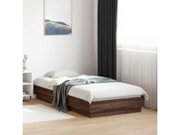 Vidaxl Estrutura Cama S/ Colchão Derivados Madeira Carvalho Castanho