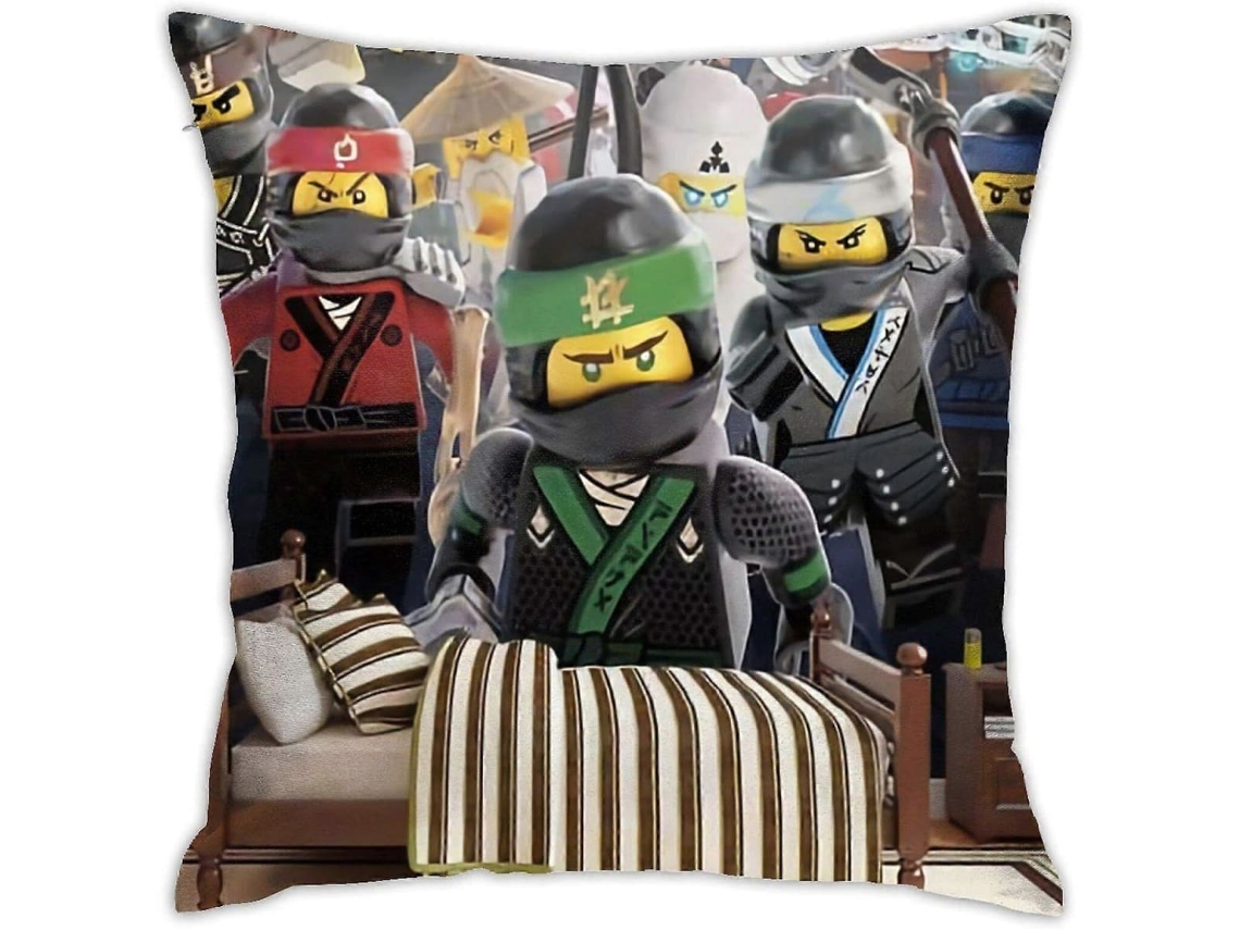 Capa De Almofada Lego Ninjago Em Algodão Puro Para Sofá Macio, Decoração De 18x18 Polegadas