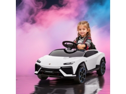 Carro Infantil Elétrico 12v De 2 Motores Com Suspensão Nas Rodas, Faróis, Música E Entrada Usb - 101,5 X 49 X 43 Cm Na Cor Branca