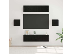 Vidaxl Conjunto de Móvel de Tv 6 Pcs Carvalho Preto Madeira Processada