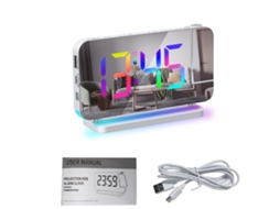 Relógio Projeção Led Rgb Com Carregador Usb Para Quarto