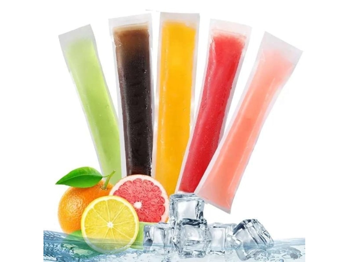 100 Sacos Para Sorvete/picolé, Faça Seus Próprios Sorvetes Deliciosos Facilmente, Transparentes E Translúcidos