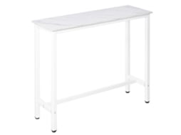 Mesa de Bar Melamina e Aço Cor Branco 120x40x100cm Homcom