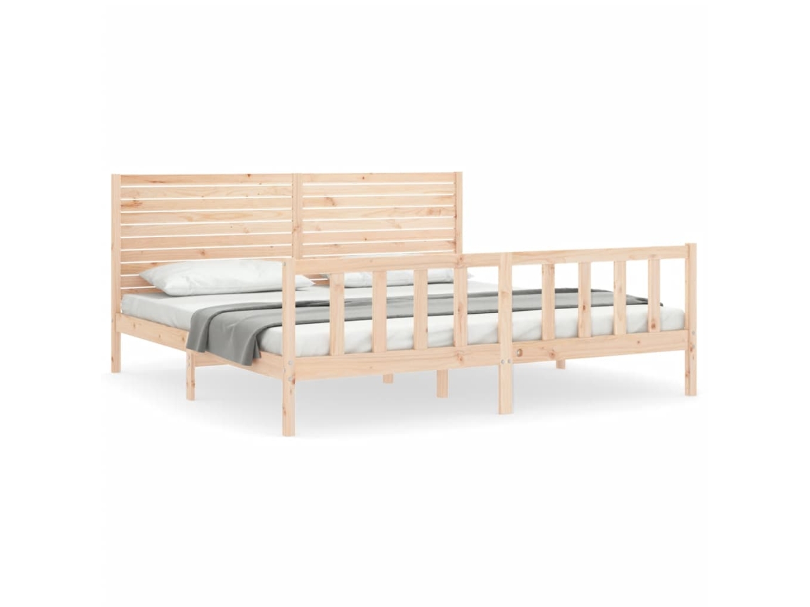 Estrutura de Cama Super King Size com Cabeceira Madeira Maciça MAISON EXCLUSIVE (sem dimensões)
