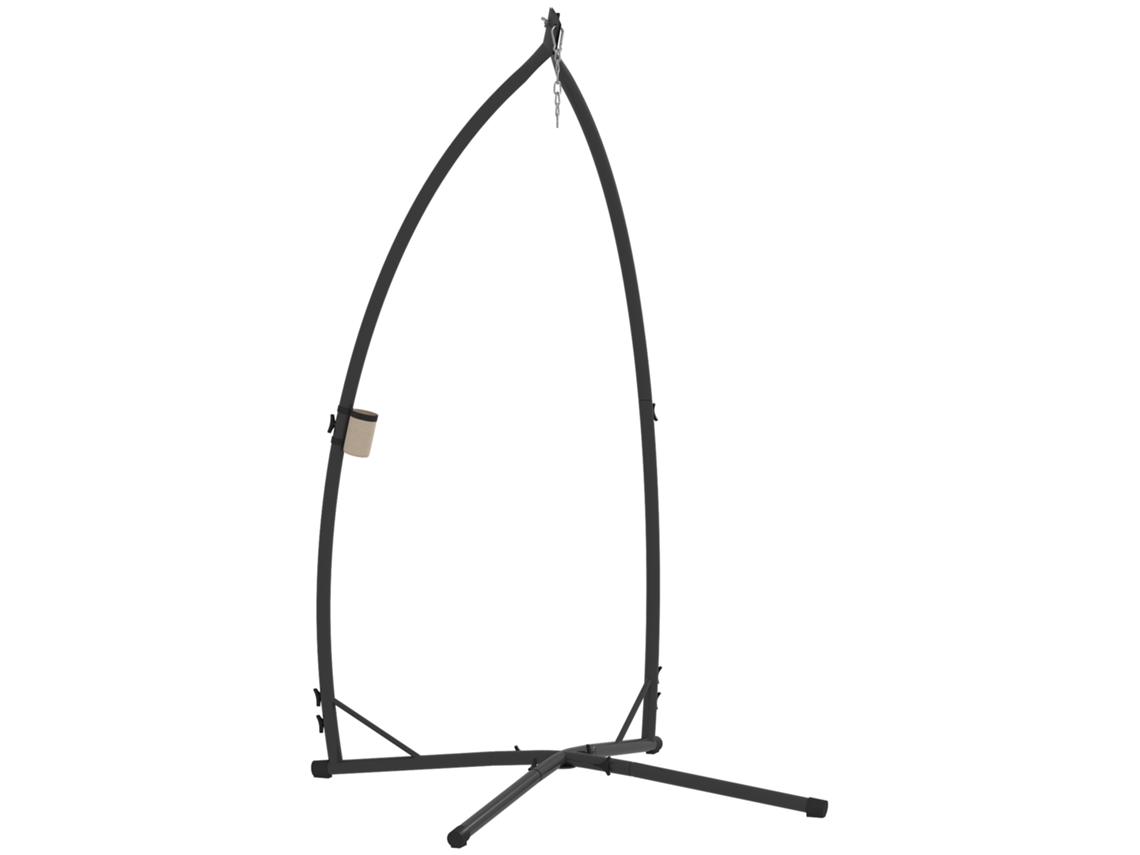 Suporte para Cadeira Suspensa Aço Cor Preto 105x105x215 cm Outsunny