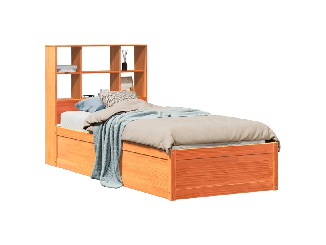 Bed Frame, Bed Frames Vidaxl Marrom Madeira De Pinho (75 X 190 Cm)