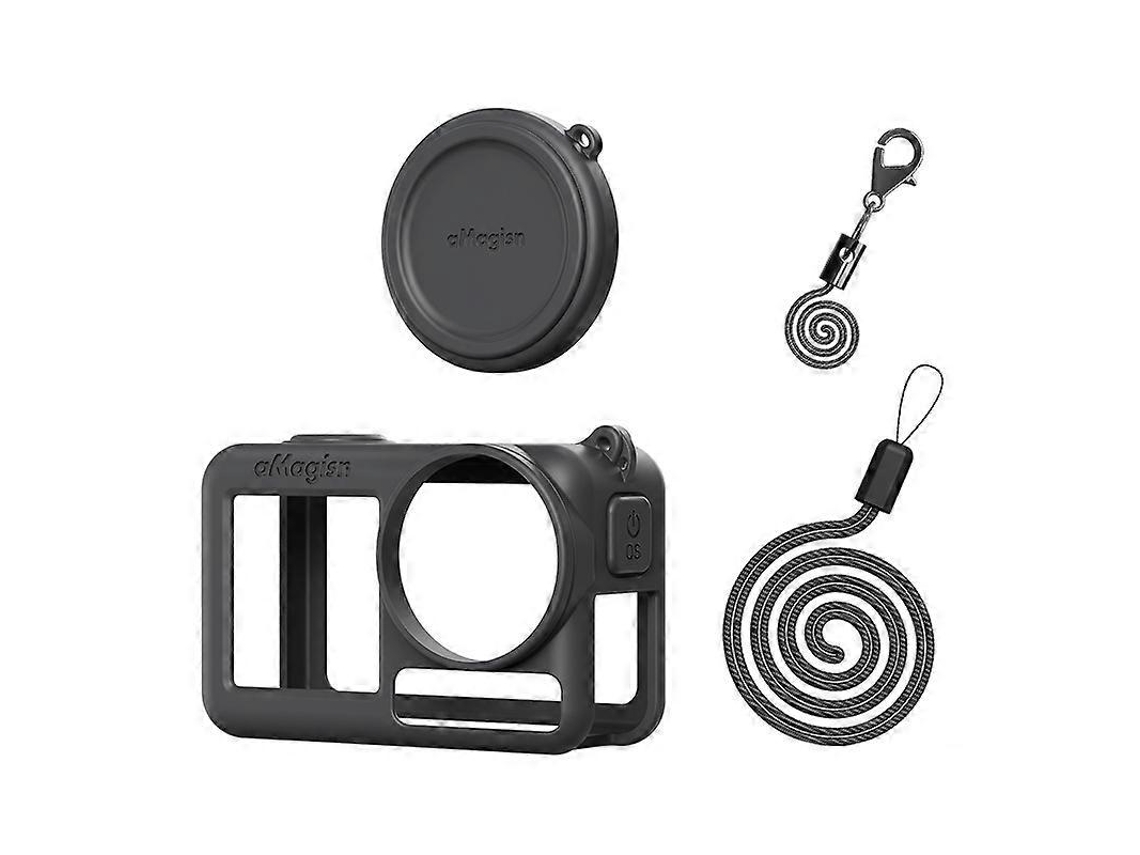 Capa Protetora De Silicone Amagisn Para Dji Osmo Action 5 Pro Com Cordão E Tampa De Lente.