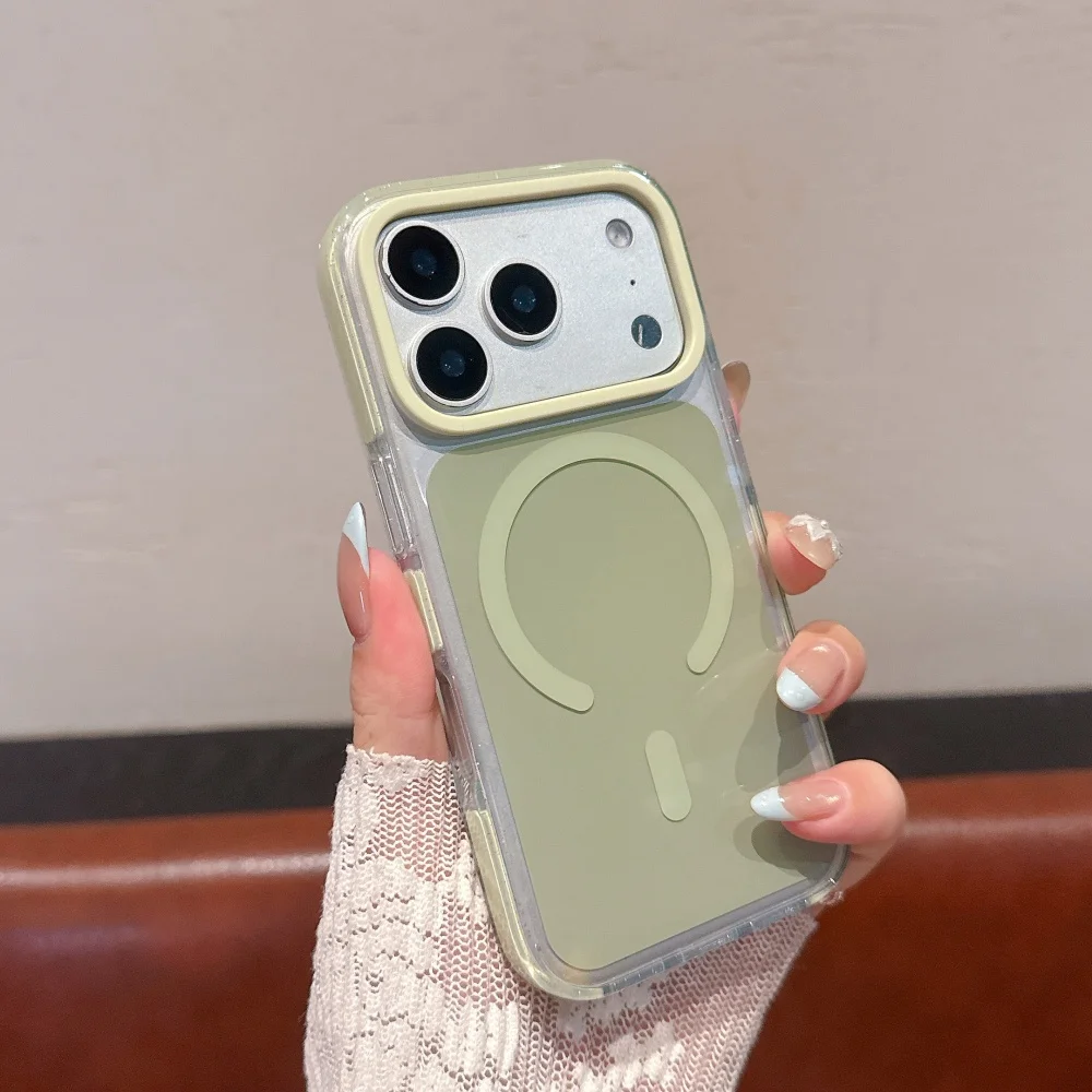 (verde, Iphone 17 Pro Max) Capa Para Celular, Compatível Com Fixação Magnética Magsafe, Resistente A Impactos E Arranhões.