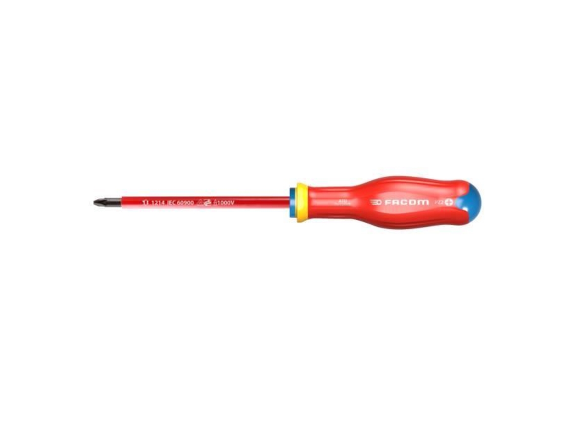 Chave de Fenda Eletricista Protwist Pozidriv Isolada 1000V Pz2 6X125Mm Comprimento Total 245Mm FACOM Atd2X125Ve