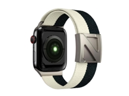Bracelete para Apple Watch 42/41/40/38mm Nylon Bicolor com Fecho Magnético em Formato Z Preto XIAOMOYU