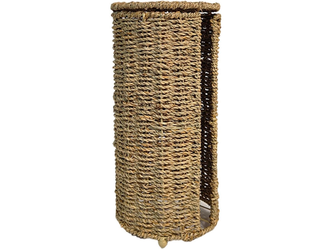 Porta Papel Higiênico Com Tampa, Decoração Em Tecido Natural