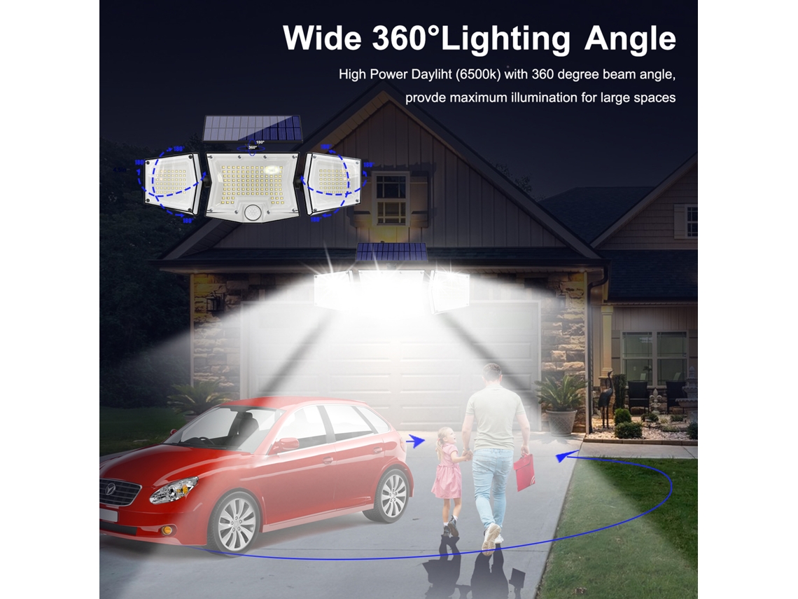 Lanterna solar para poste externa Ip65 com sensor e controle remoto, 199 leds | S/MARCA