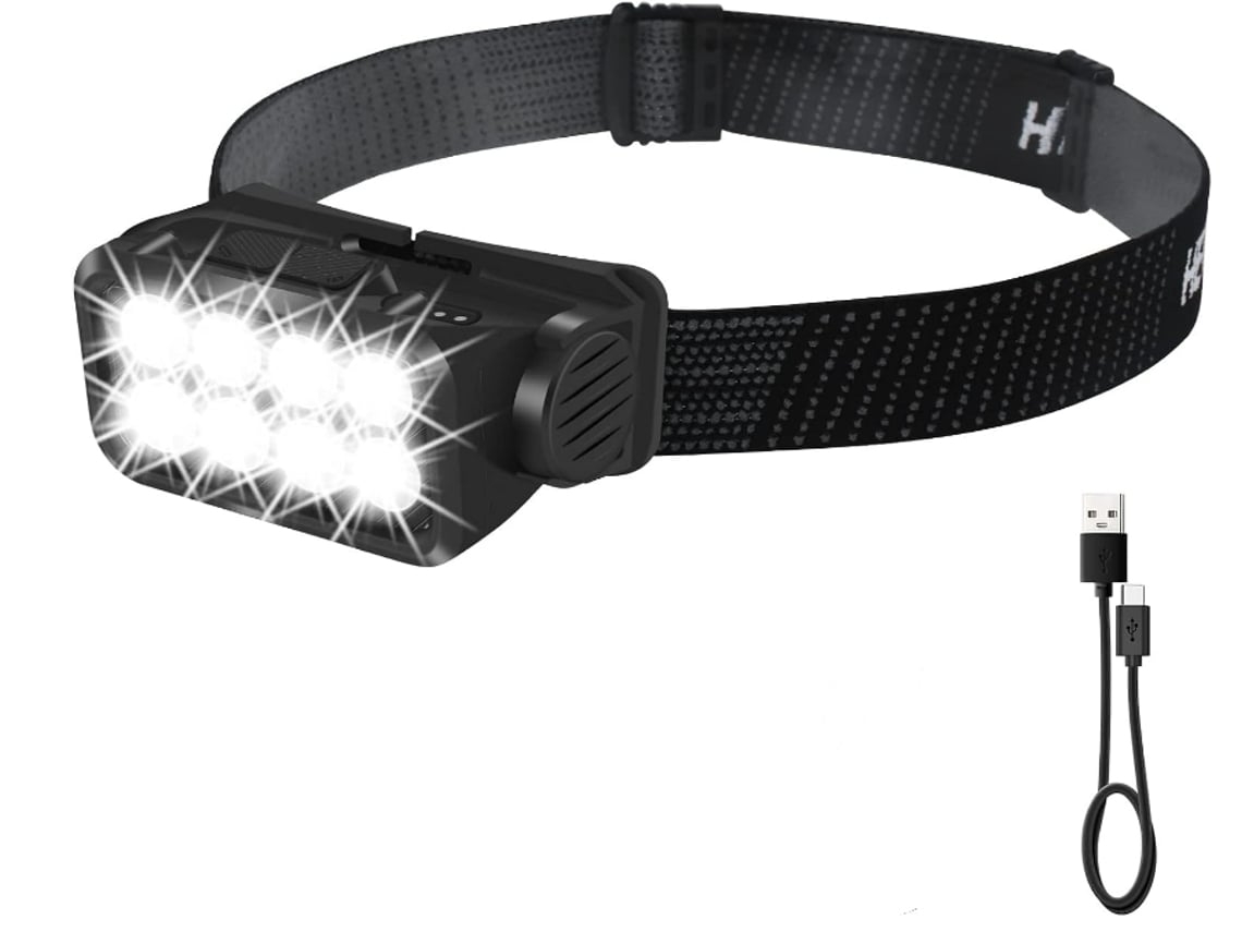 Farol Recarregável BISBISOUS K353 1000 Lúmens 8 Led Sensor de Movimento Usb C 5 Modos Preto VIGA EUROPE