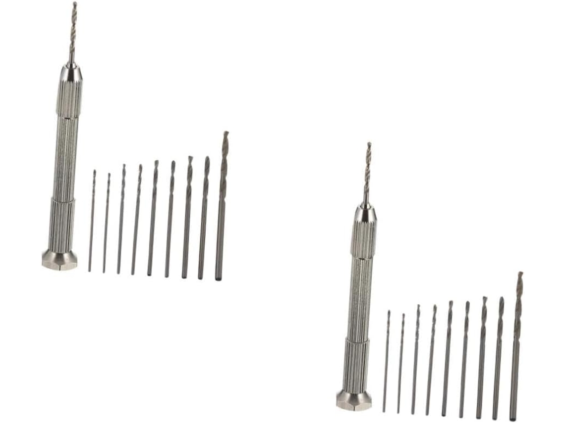 Conjunto De 2 Furadeiras Elétricas Manuais Prateadas, Mini