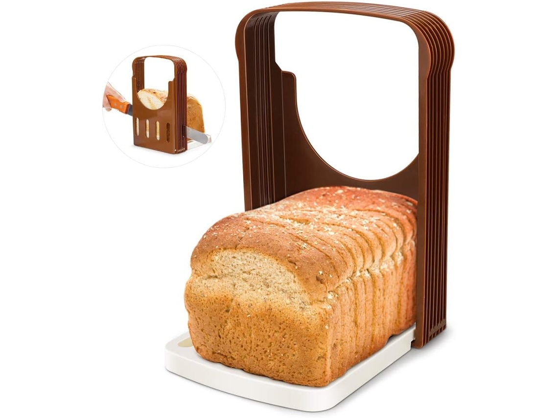 Fatiador Ajustável Para Pão Caseiro, Estrutura Dobrável, Para Torradas, Bagels E Sanduíches