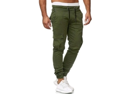 2026 calças Cargo Slim Fit para Homem com Cordão e Bolsos Casuais Esportivos Trabalho Pxn 3xl Verde Ejército