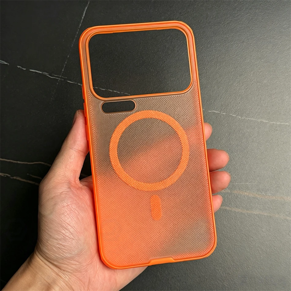 Capa Protetora Magnética (laranja Xiaomi 17 Pro) Com Acabamento Fosco Em Pc Tpu Resistente A Impactos.