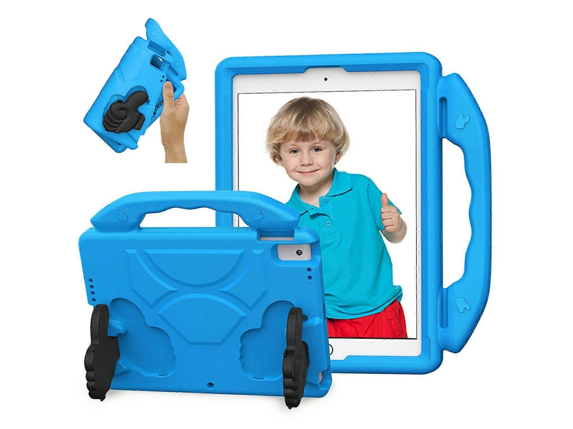 Capa Hengrongshen Ultra Soft EVA para iPad 10.2 (2020) (2019) e Air 10.5 (2019) com suporte para polegar, azul (2021)