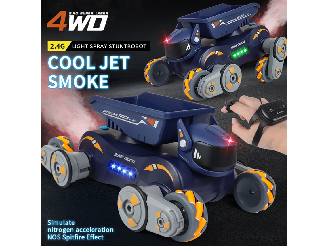 Carro De Controle Remoto Com Spray, Robô Eletrônico Com Sensor De Gestos 360°, Luzes E Música, Presente Para Crianças, Laranja