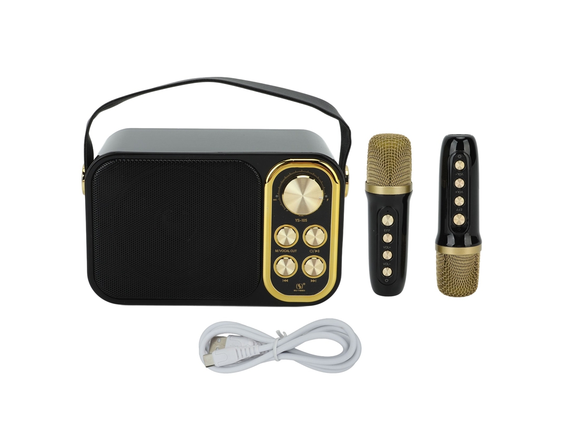 Máquina de Karaokê Portátil com 2 Microfones Bluetooth para Festa
