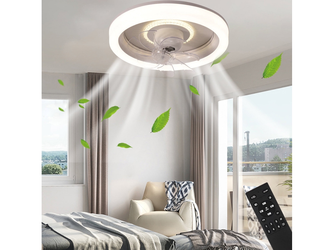 Ventilador De Techo Con Luz Y Cabezal Móvil (blanco)